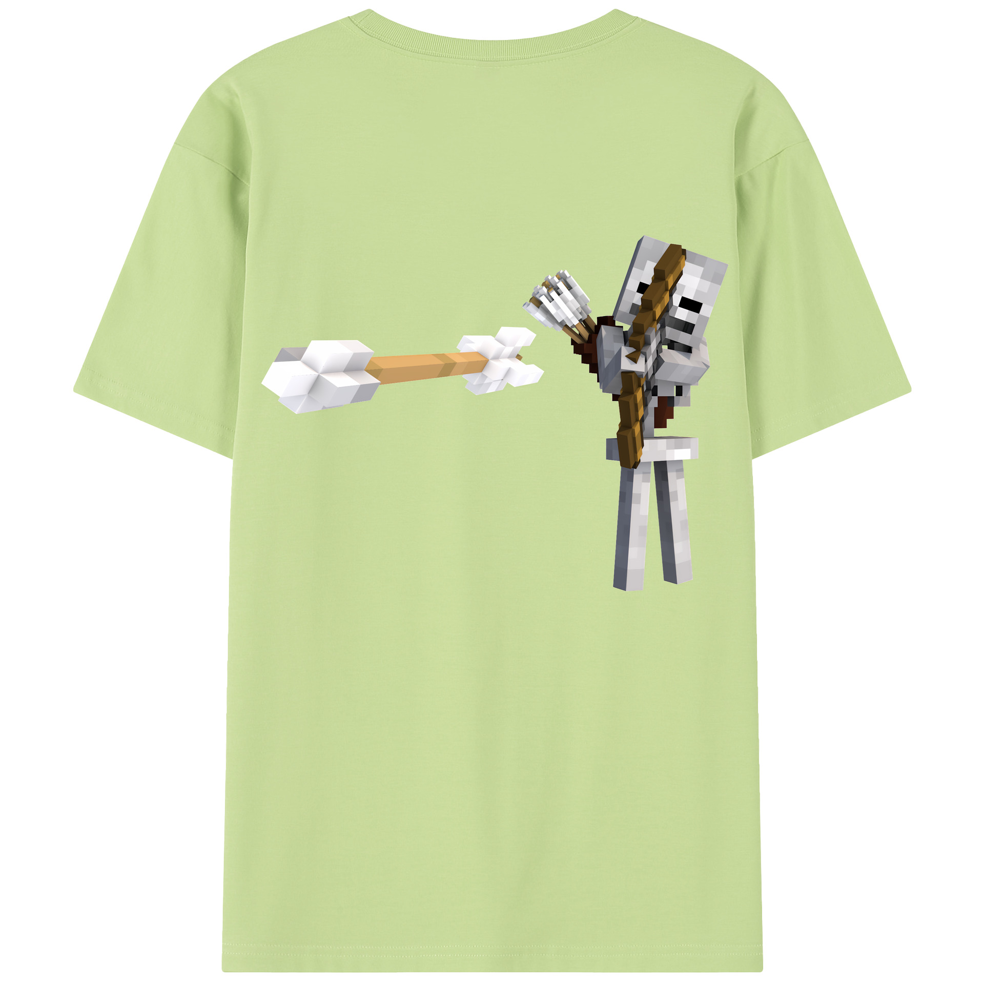 （画像用） マインクラフト ブロックの世界 Minecraft MC Block world 綿100％半袖Tシャツ（背面プリント）